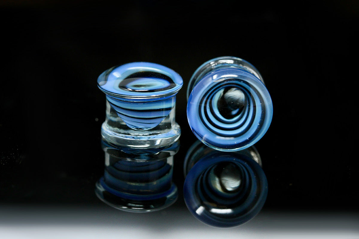 double flare glass plugs