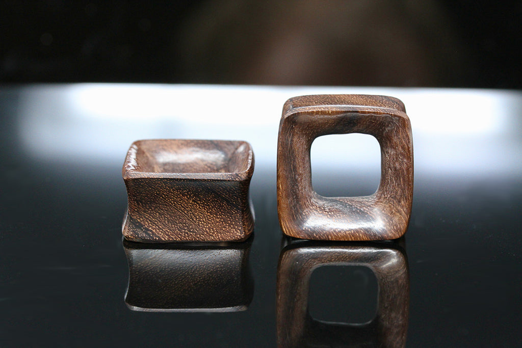 Wood Square Tunnels - Square Tunnel Plugs (Pair) - PA53