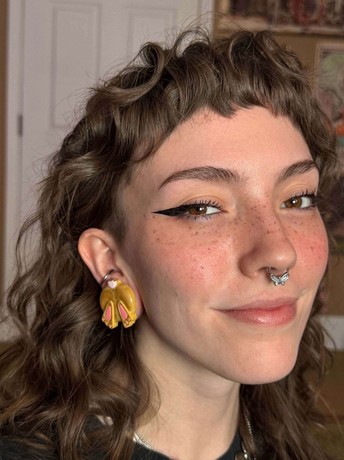 Bunny Butt Hand painted Wood Gauges (Pair) - PA140