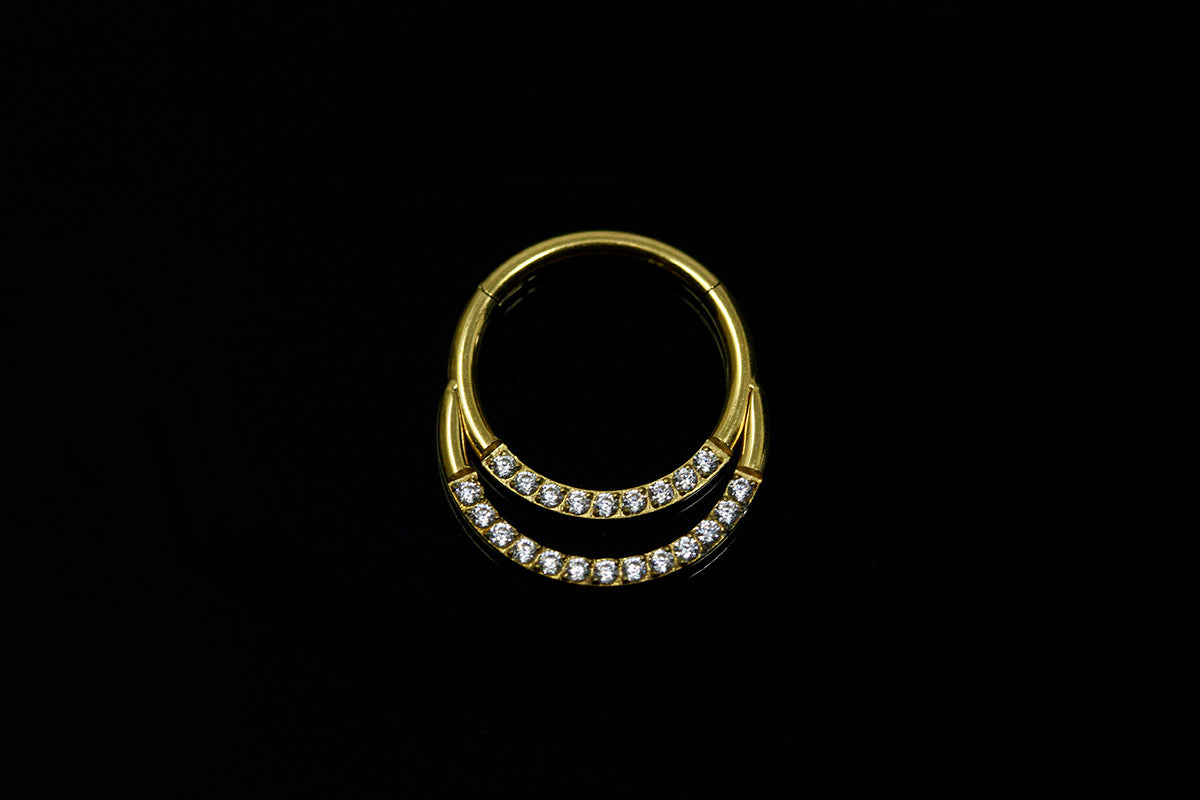 gold septum ring cubic zirconia
