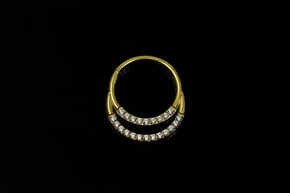 gold septum ring cubic zirconia