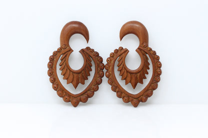 Balinese Feather Wood Hangers (Pair) - A067