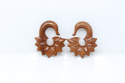 Stretched Ear wooden plug hangers (Pair) - A060