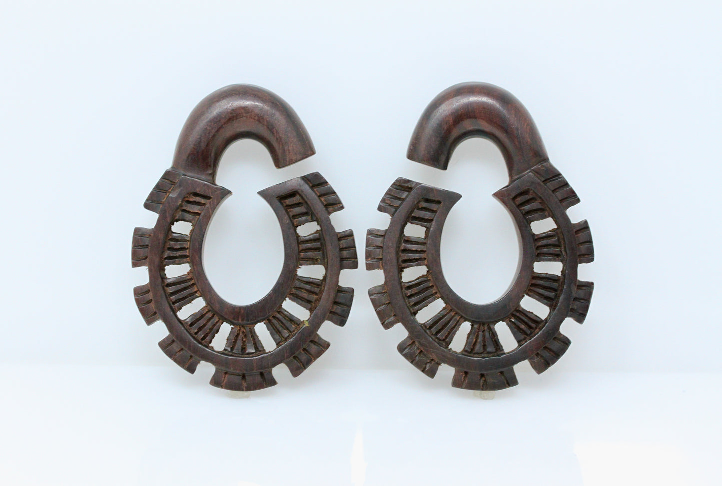 Abstract Lock Hanging Plugs - Wood Plugs (Pair) - D040