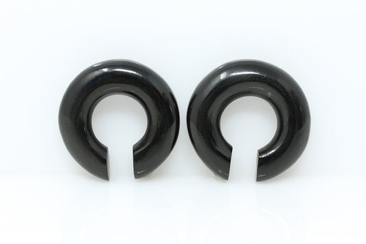 Horn Hoops for Stretched Ears - Hand Carved (Pair) - B047