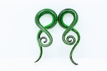 Evergreen Glass Twisters (5mm - 12mm) (Pair) - G010