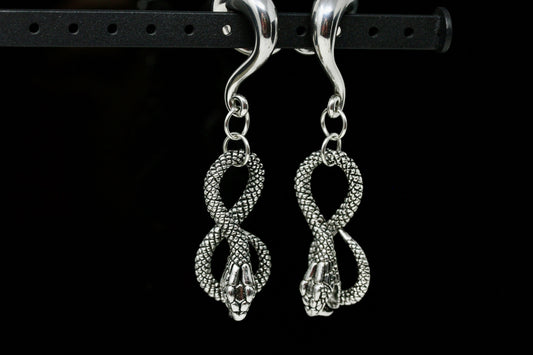 Snake Stainless Steel Ear Weights (Pair) - PSS234
