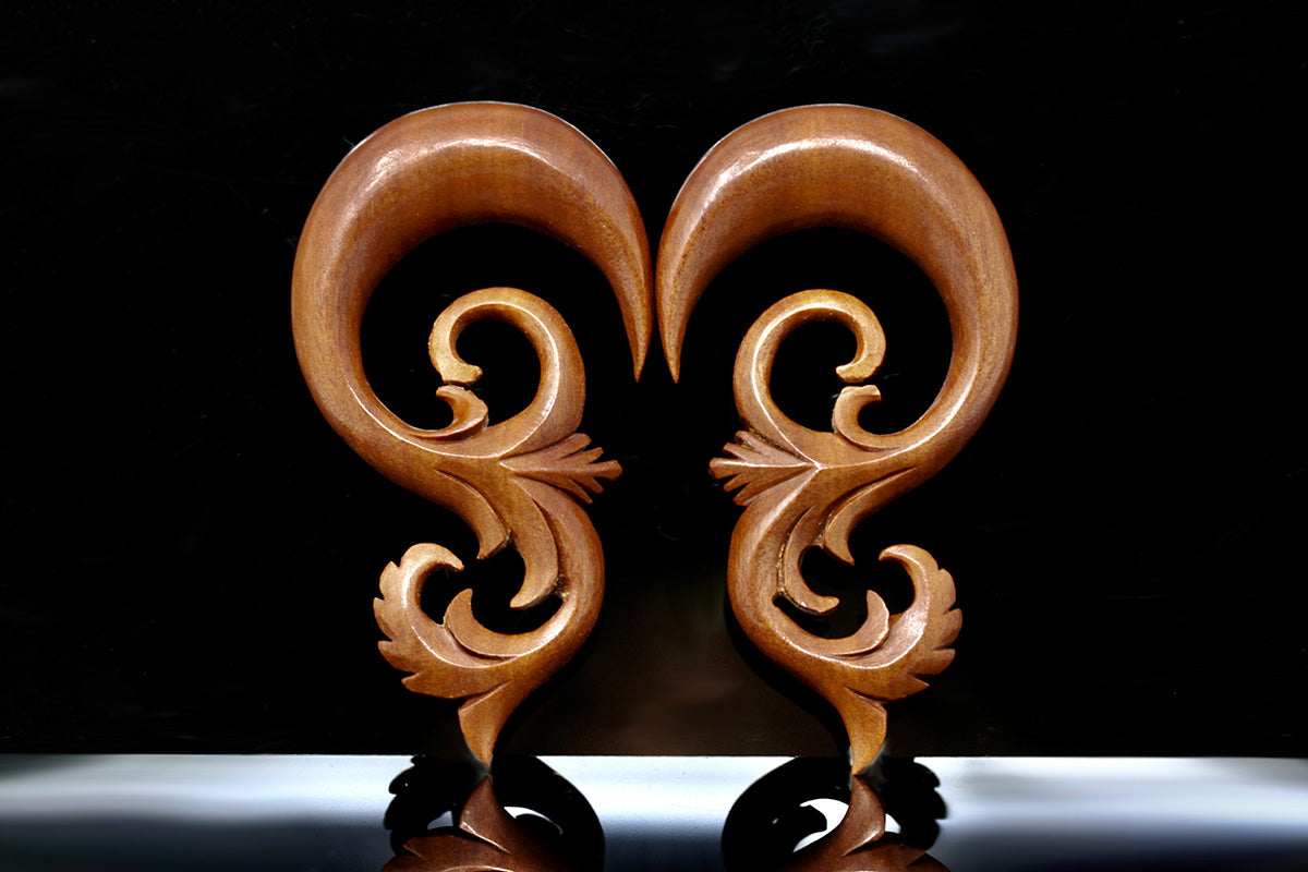 Wooden Hangers Carved Wood (Pair) - A021