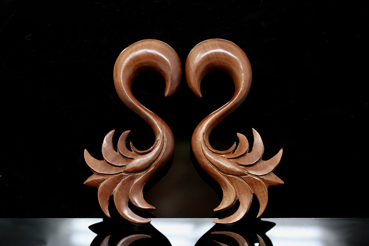 Carved Wood Ear Hangers