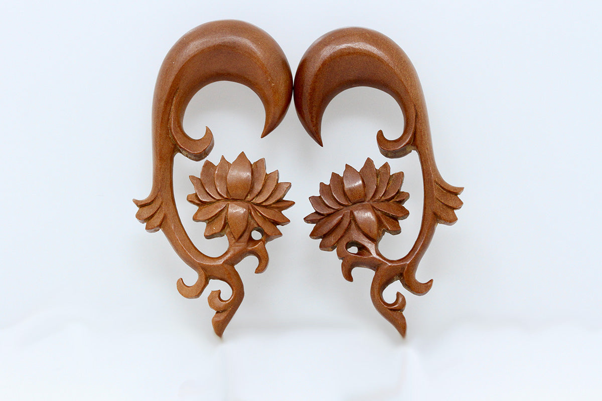 Lotus Stretched Ear Hangers (Pair) - A027