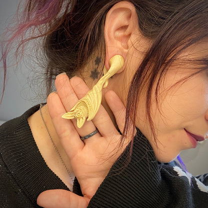 Albino Bat Twisting Hangers - Crocodile Wood (Pair) - E019