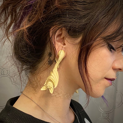 Albino Bat Twisting Hangers - Crocodile Wood (Pair) - E019