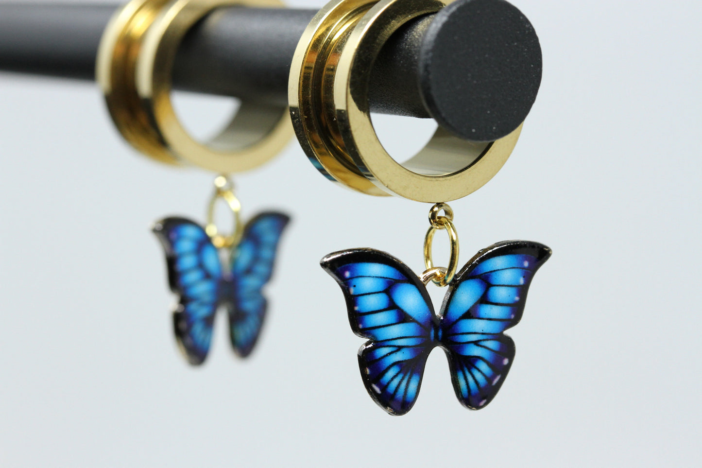 Butterfly Surpise Danglers - Screw on Tunnel (Pair) - TF089