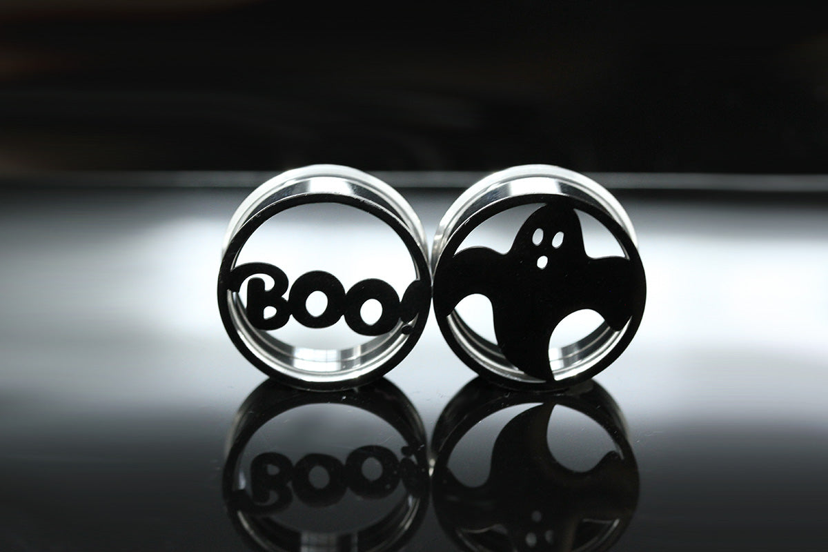 Boo and Ghost Stainless Steel Tunnels - Screw on Tunnel (Pair) - PSS228