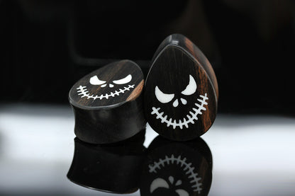 Mr. Sinister Teardrop Plugs - Wood Pumpkin Plugs (Pair) - PA176