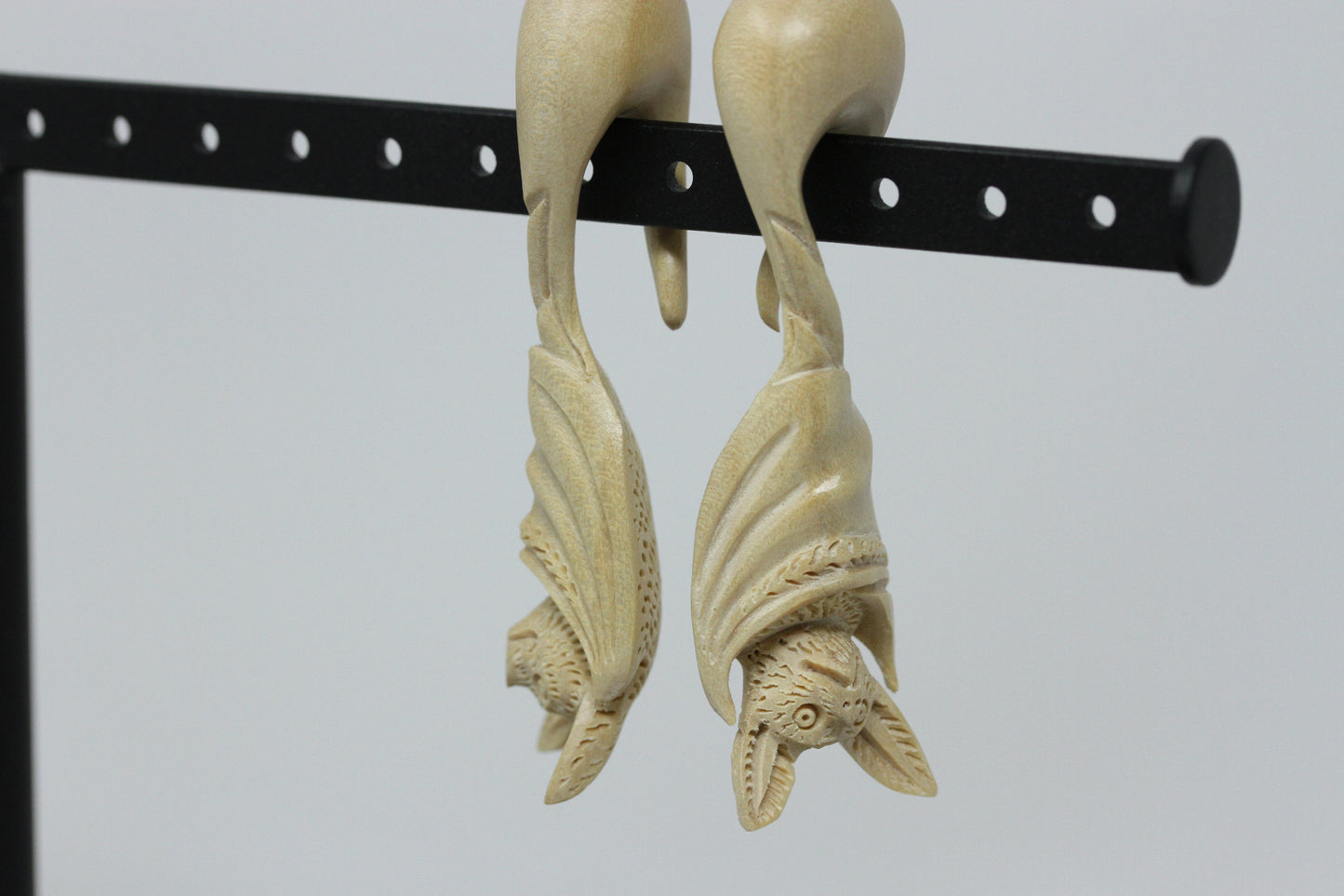 Albino Bat Twisting Hangers - Crocodile Wood (Pair) - E019