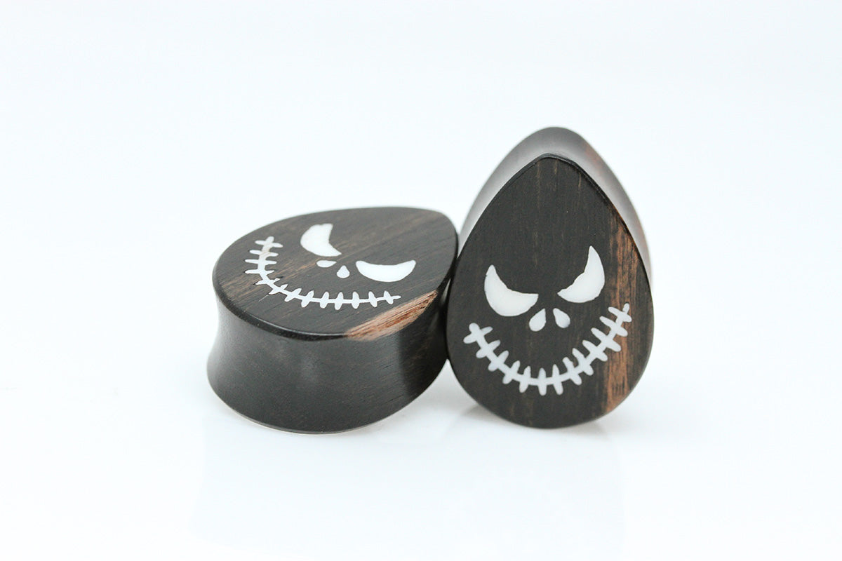 Mr. Sinister Teardrop Plugs - Wood Pumpkin Plugs (Pair) - PA176