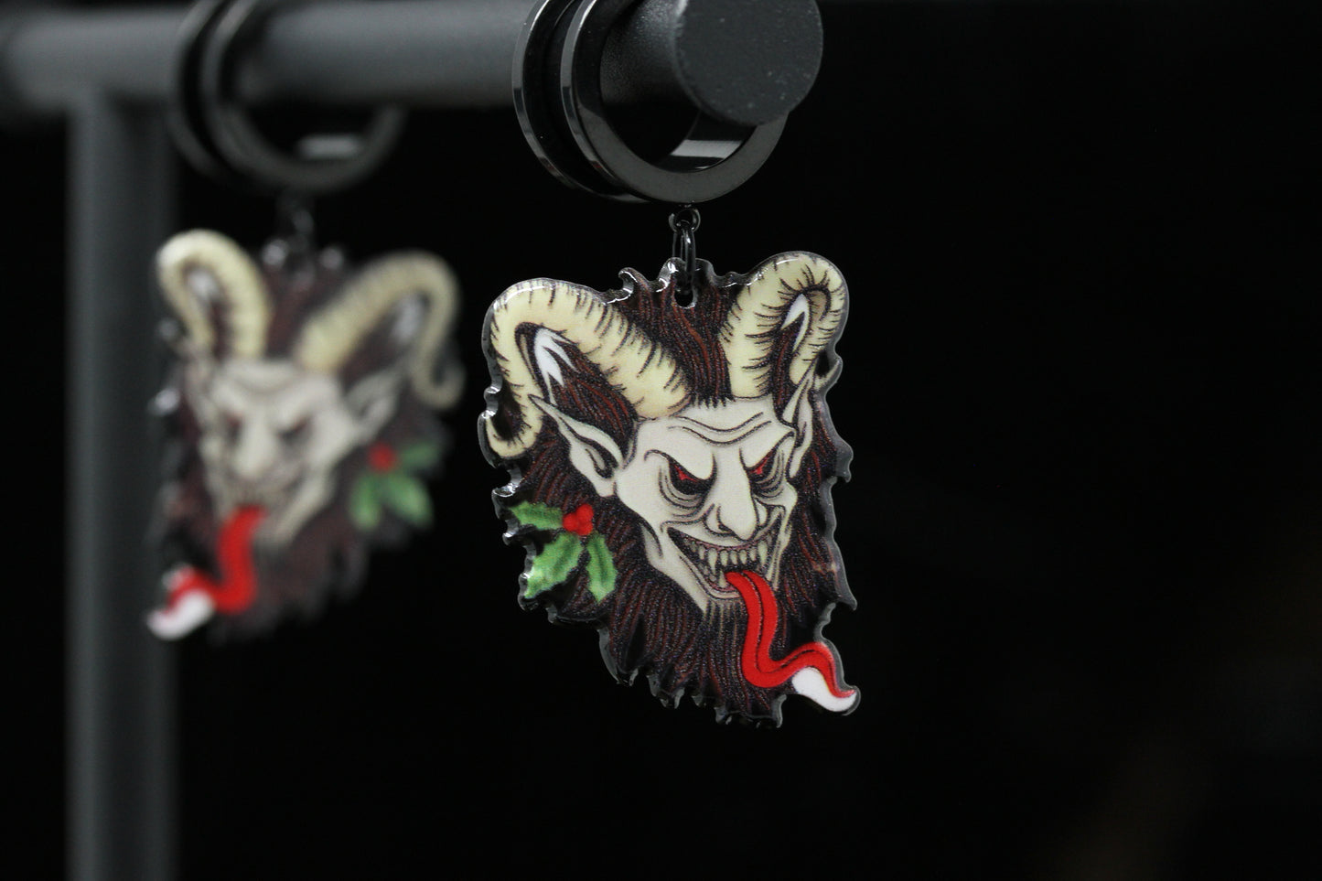 Krampus Stainless Steel Danglers - Screw on Tunnel (Pair) - TF147