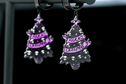 Merry Creepmas Stainless Steel Danglers - Screw on Tunnel (Pair) - TF148