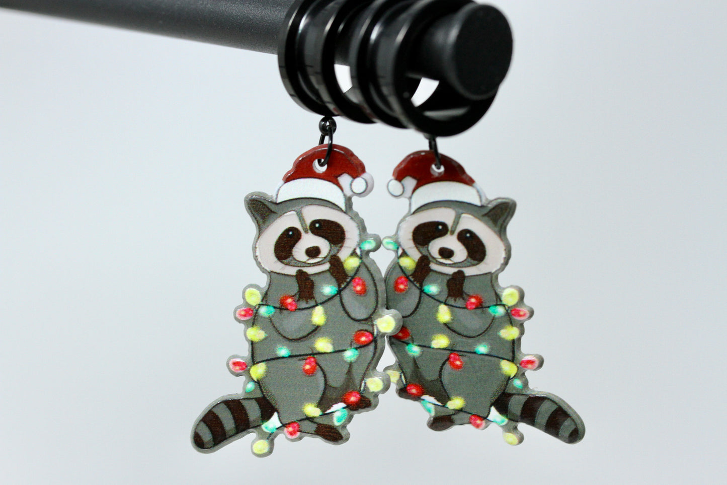 Xmas Trash Panda Stainless Steel Danglers - Screw on Tunnel (Pair) - TF153