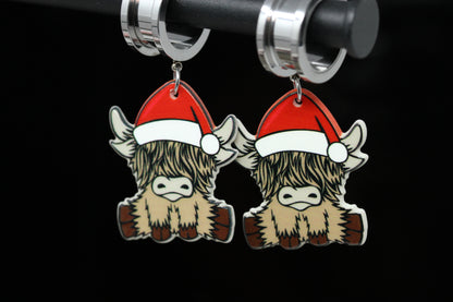 Yuletide Yak Stainless Steel Danglers - Screw on Tunnel (Pair) - TF152