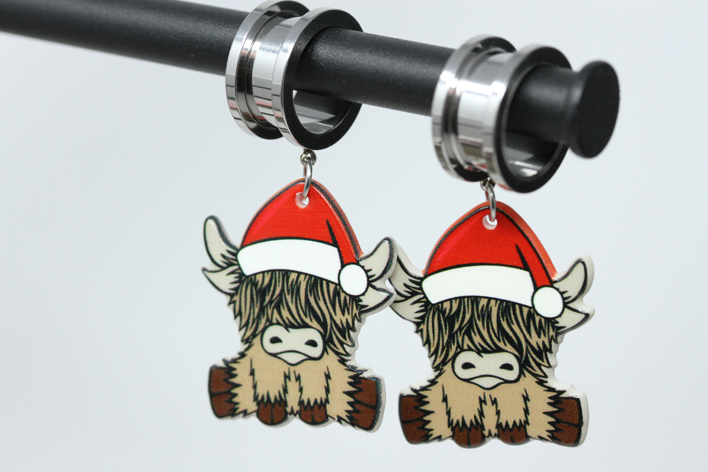 Yuletide Yak Stainless Steel Danglers - Screw on Tunnel (Pair) - TF152