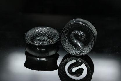 Serpent Coil Plugs - Stainless Steel Plugs - (Pair) - PSS262