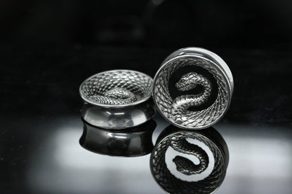 Snake serpent plugs - stainless steel