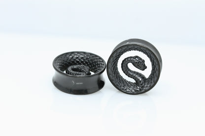 Serpent Coil Plugs - Stainless Steel Plugs - (Pair) - PSS262