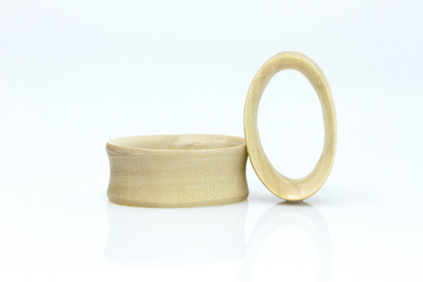 Oval Tunnel Plugs - Carved Wood Tunnel (Pair) - PA50