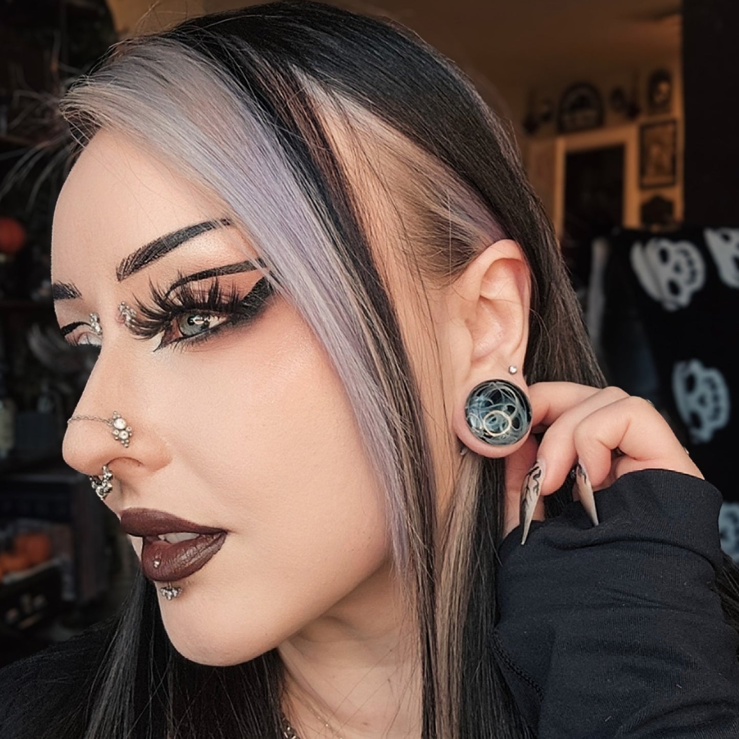 White Smoke Glass Plugs (Pair) - G033