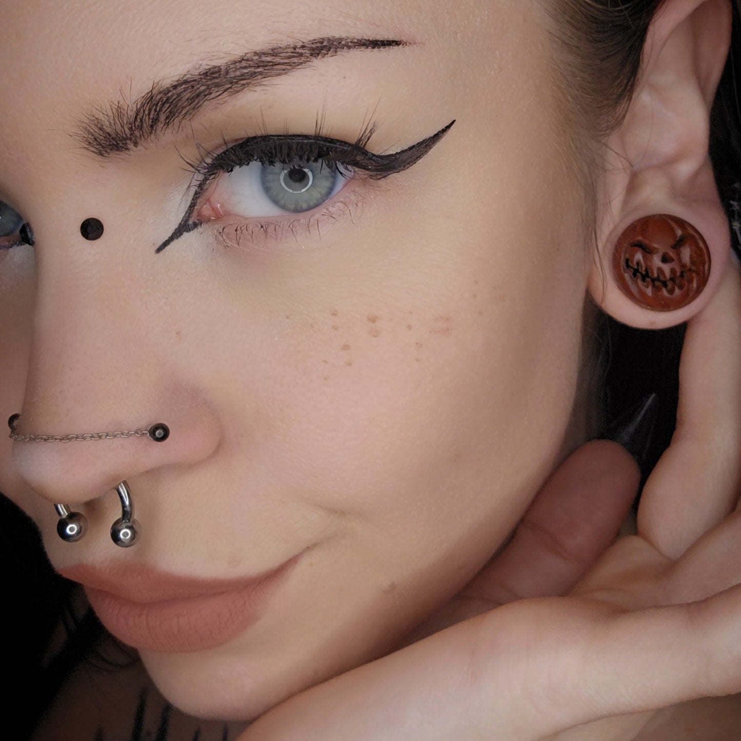 Evil Pumpkin Wooden Plugs - (Pair) - PA105