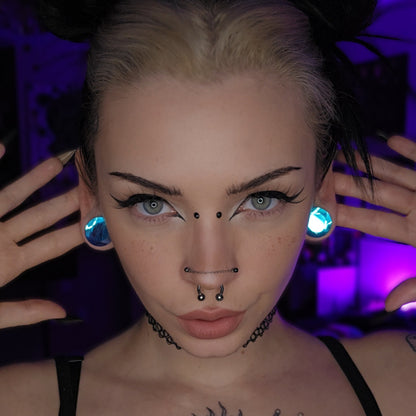 Princess Gem Faceted Cut Plugs - (Pair) - PH94