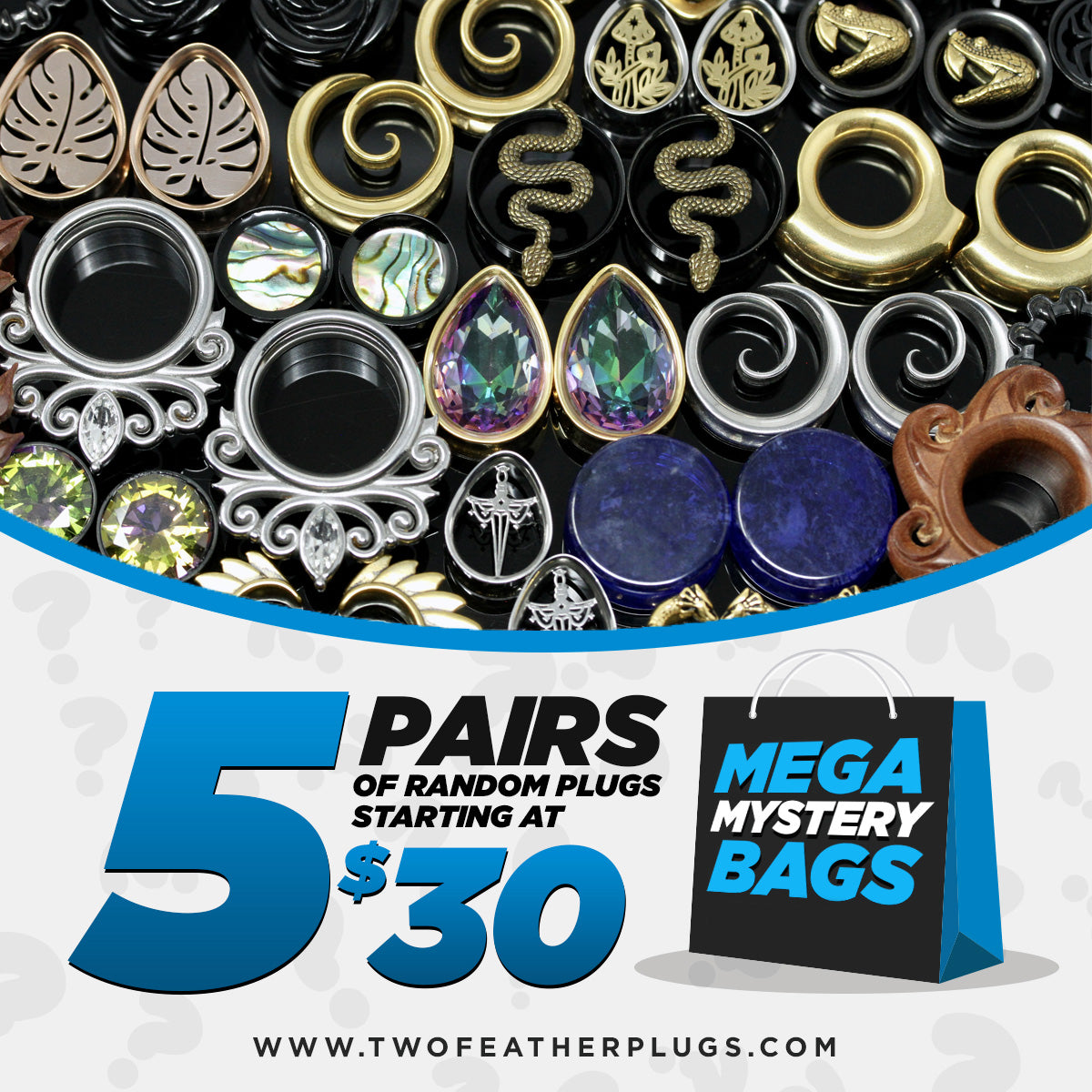 Series 5 MEGA Mystery Bag - 5 Pairs of Random Plugs - GBMEG5
