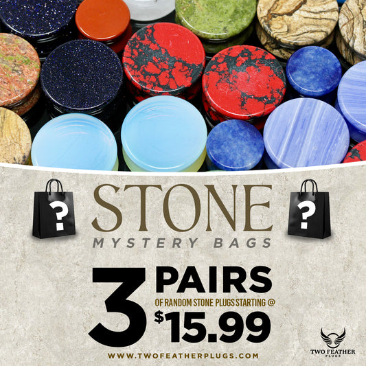 Stone Mystery Bag - 3 Pairs of Random Plugs - PBGBSTONE2