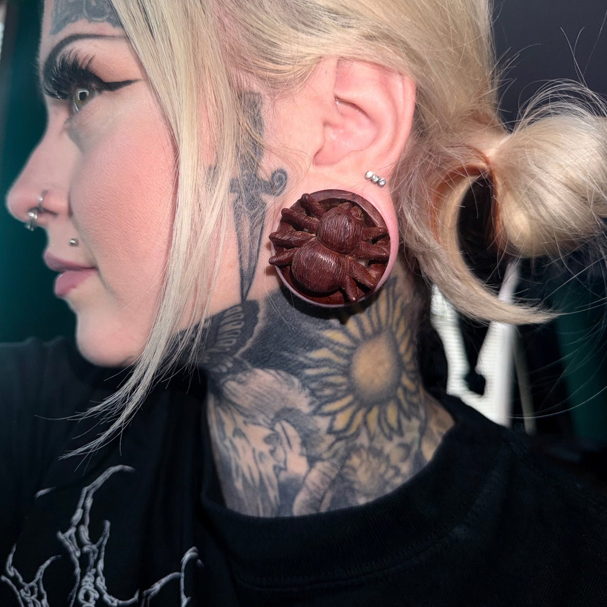Spider Wooden Plugs - (Pair) - PA106