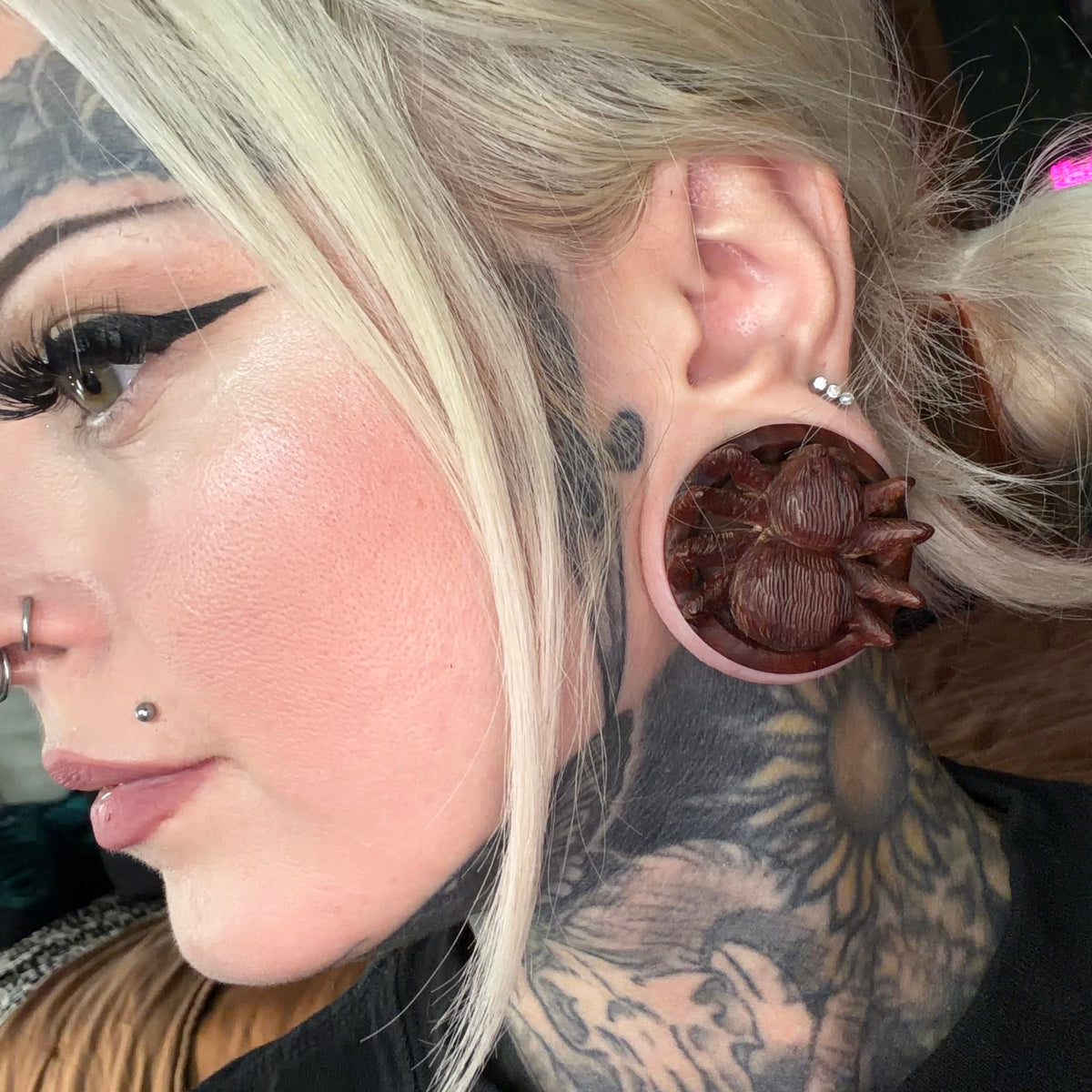 Spider Wooden Plugs - (Pair) - PA106