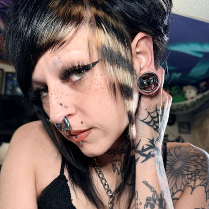 Vampire Bat Wooden Plugs - (Pair) - PA107