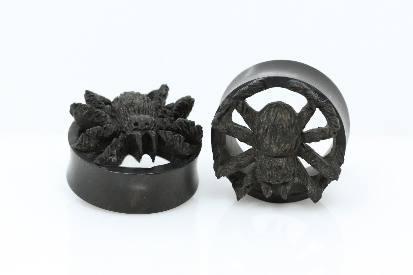 Black Spider Wooden Plugs - (Pair) - PA119