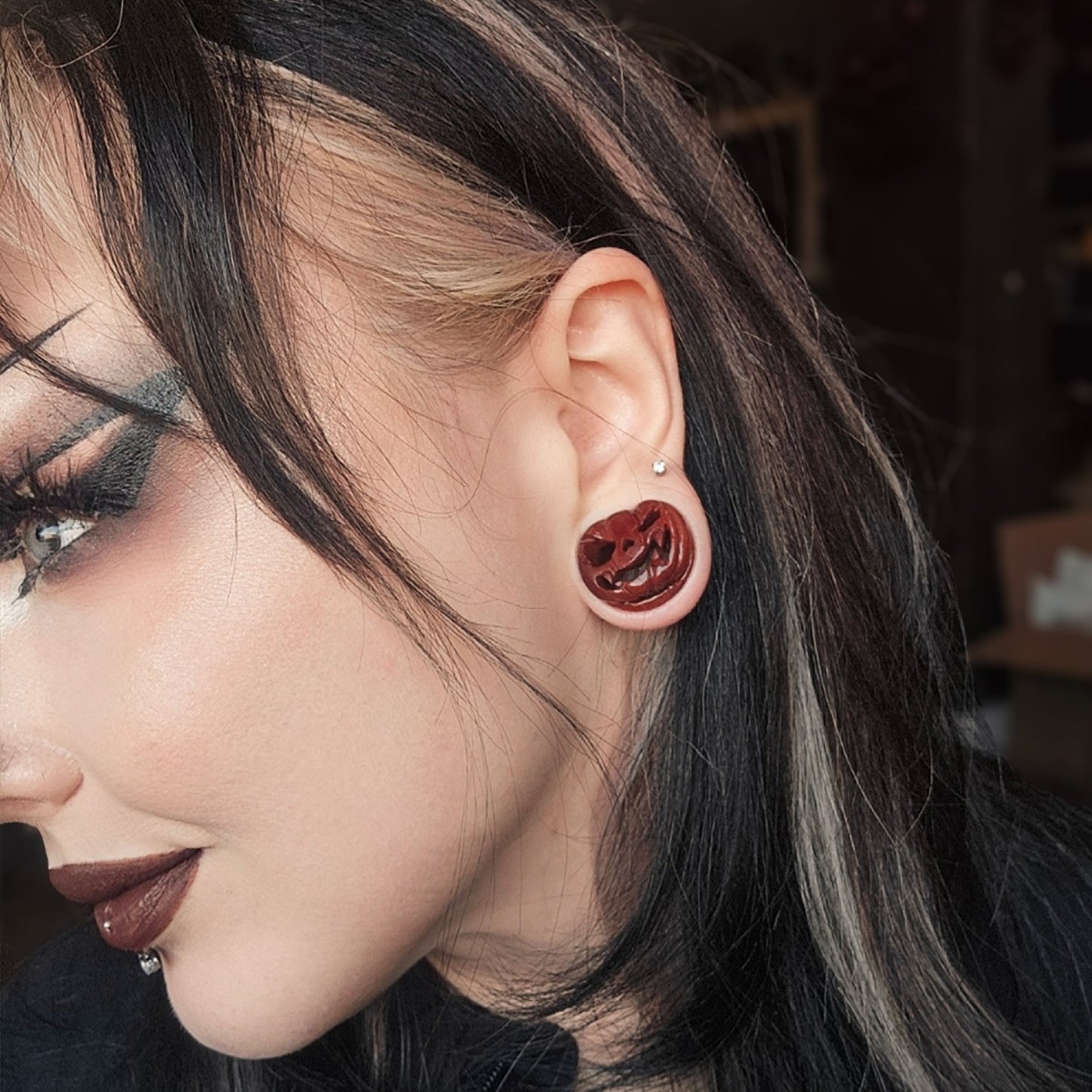 Gnarly Pumpkin Plugs - Wooden Pumpkin Plugs (Pair) - PA157