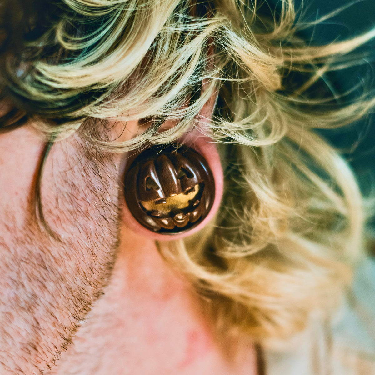 Loony Pumpkin Plugs - Wooden Pumpkin Plugs (Pair) - PA161