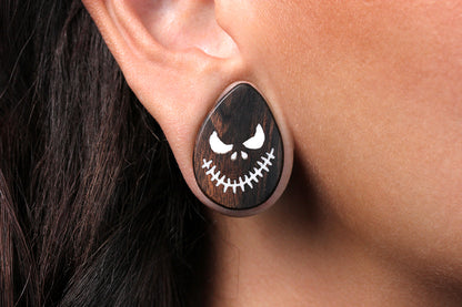 Mr. Sinister Teardrop Plugs - Wood Pumpkin Plugs (Pair) - PA176