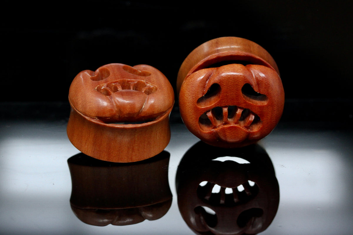 Glooomy Pumpkin Plugs - Wooden Pumpkin Plugs (Pair) - PA187
