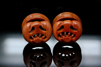 Glooomy Pumpkin Plugs - Wooden Pumpkin Plugs (Pair) - PA187