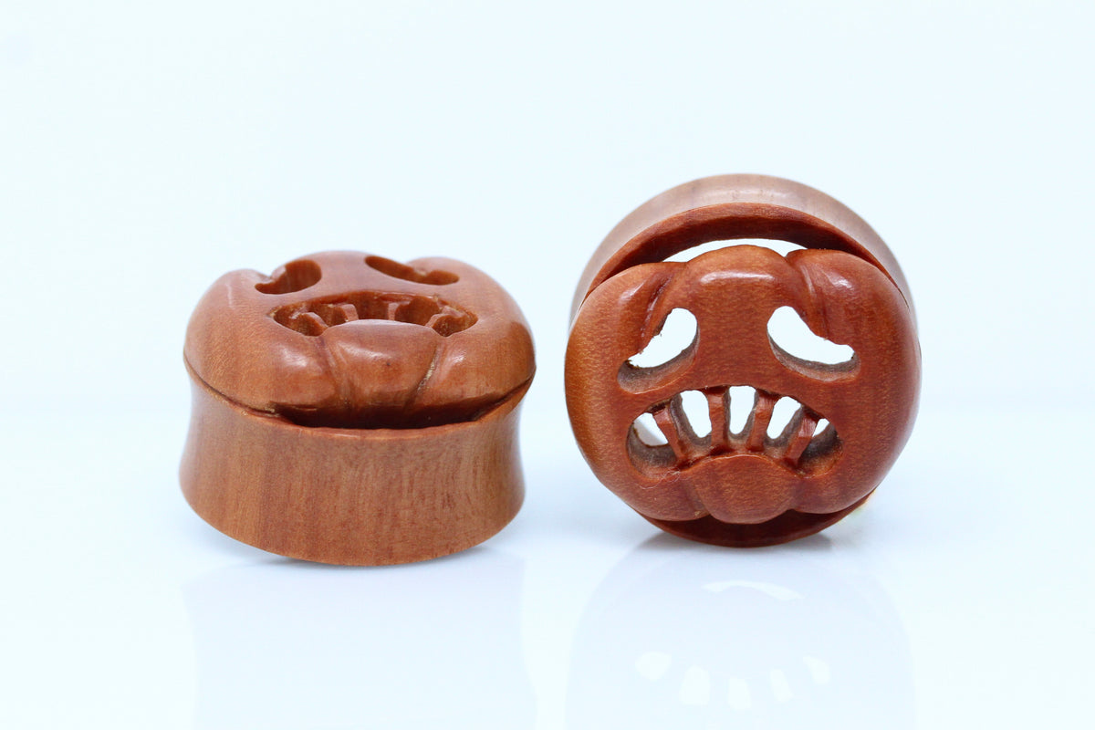 Glooomy Pumpkin Plugs - Wooden Pumpkin Plugs (Pair) - PA187