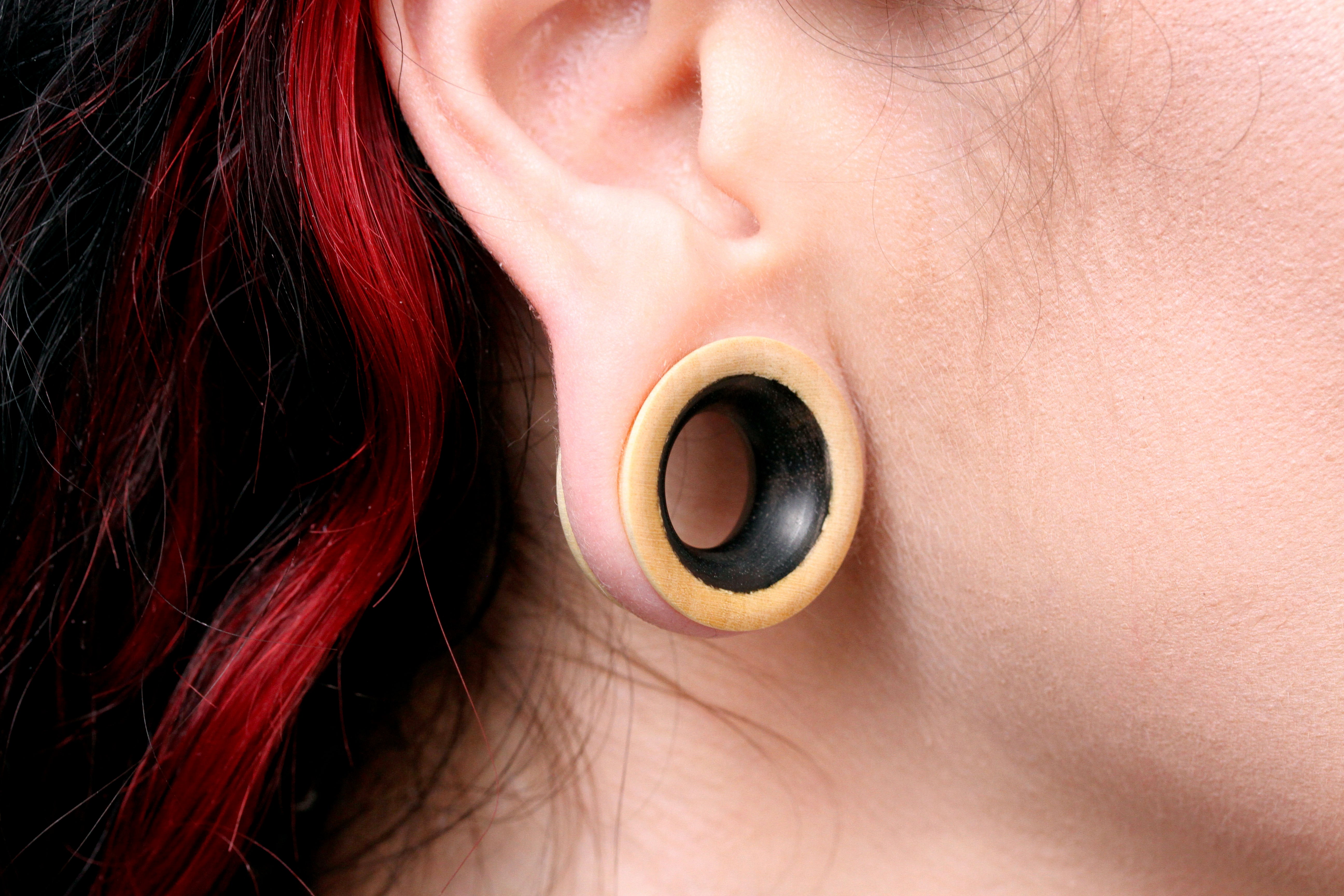 Carved Wood Tunnel Plugs (Pair) - PA26 – Two Feather Plugs