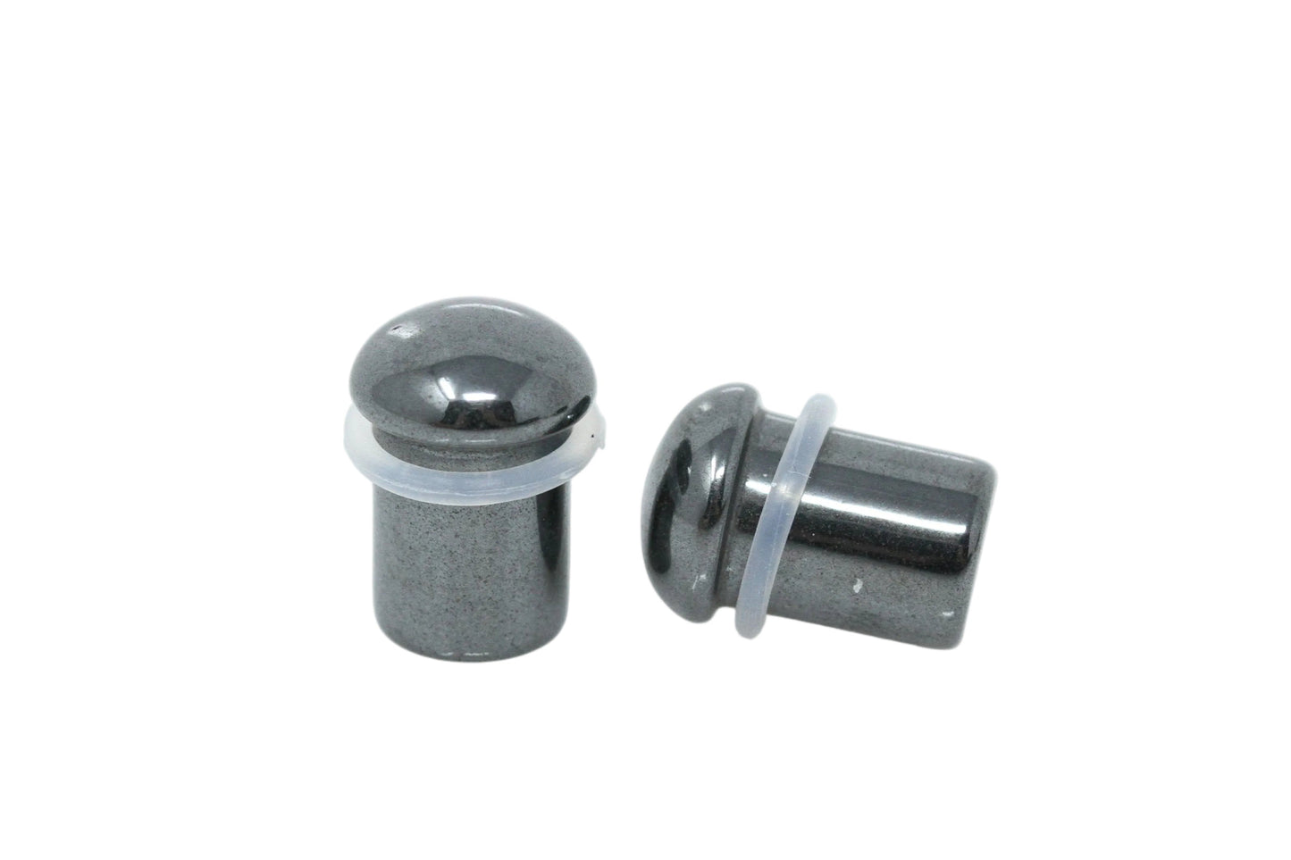 Single Flare Hematite Plugs for stretched ears (Pair) - PH103