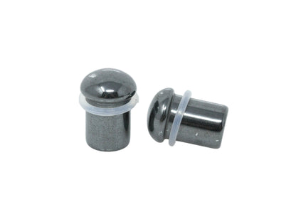 Single Flare Hematite Plugs for stretched ears (Pair) - PH103