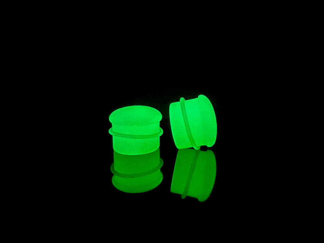 Radioactive Single Flare Plugs - Glow in the Dark (Pair) - PH138