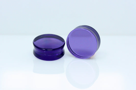 Purple Glass Plugs for Stretched Ears (Pair) - PH141